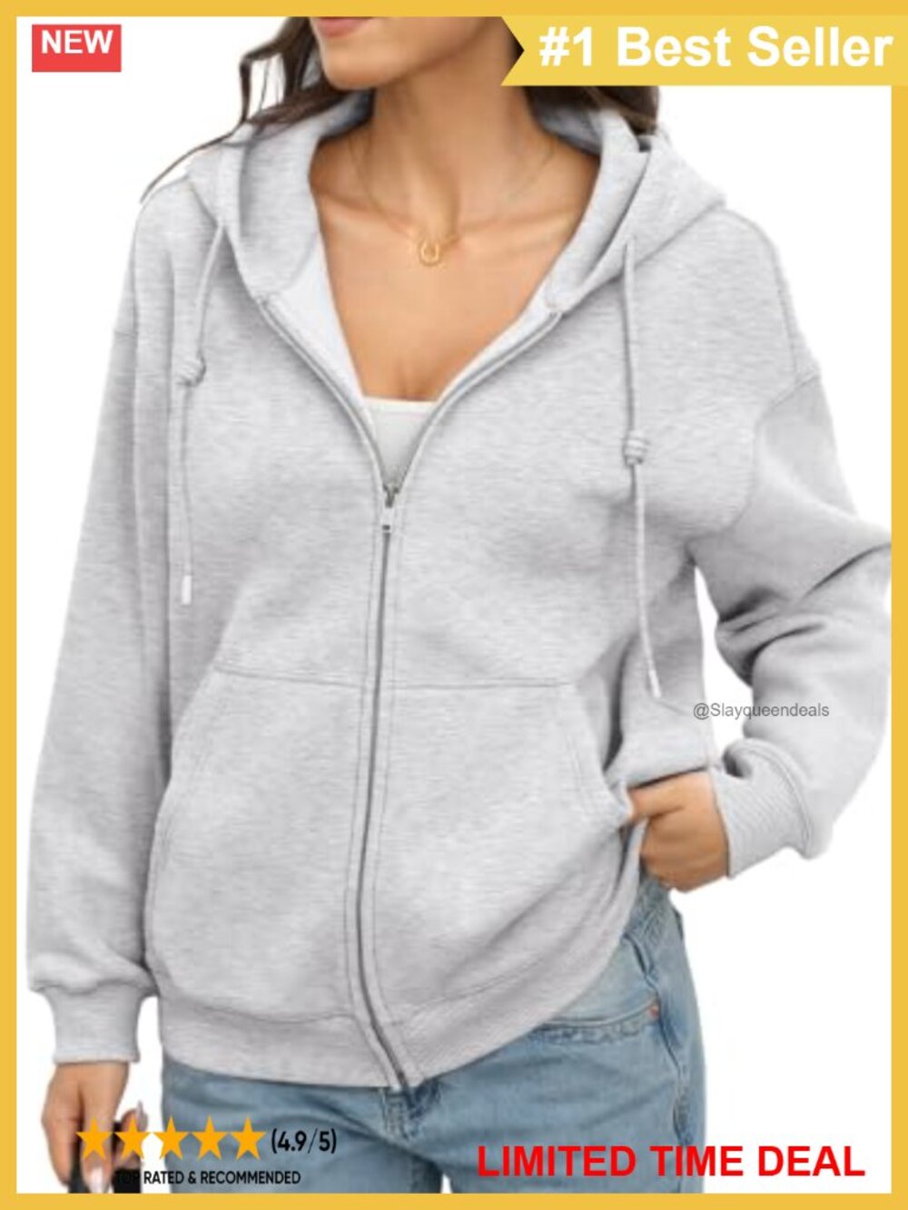 Fleece Zip Up Hoodie Oversized Casual Fall Jacket with Pockets